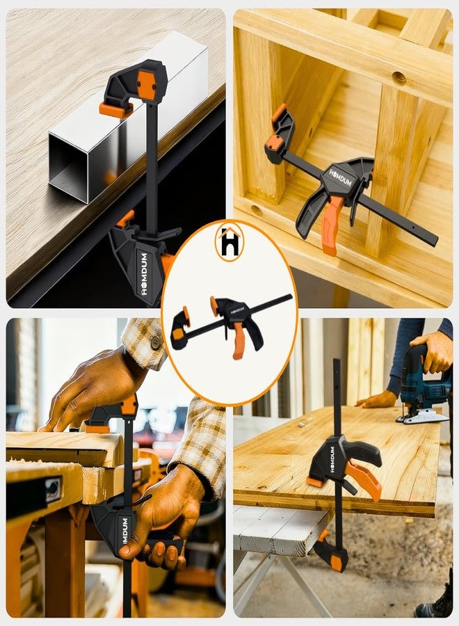 Homdum 12 inch Quick Grip Bar clamp for woodworking One-Handed Release F type Ratchet clamp wood working size 300 x 63 mm with Durable Nylon Handle & scratch proof rubber grip Pack of 2pc - Image 4